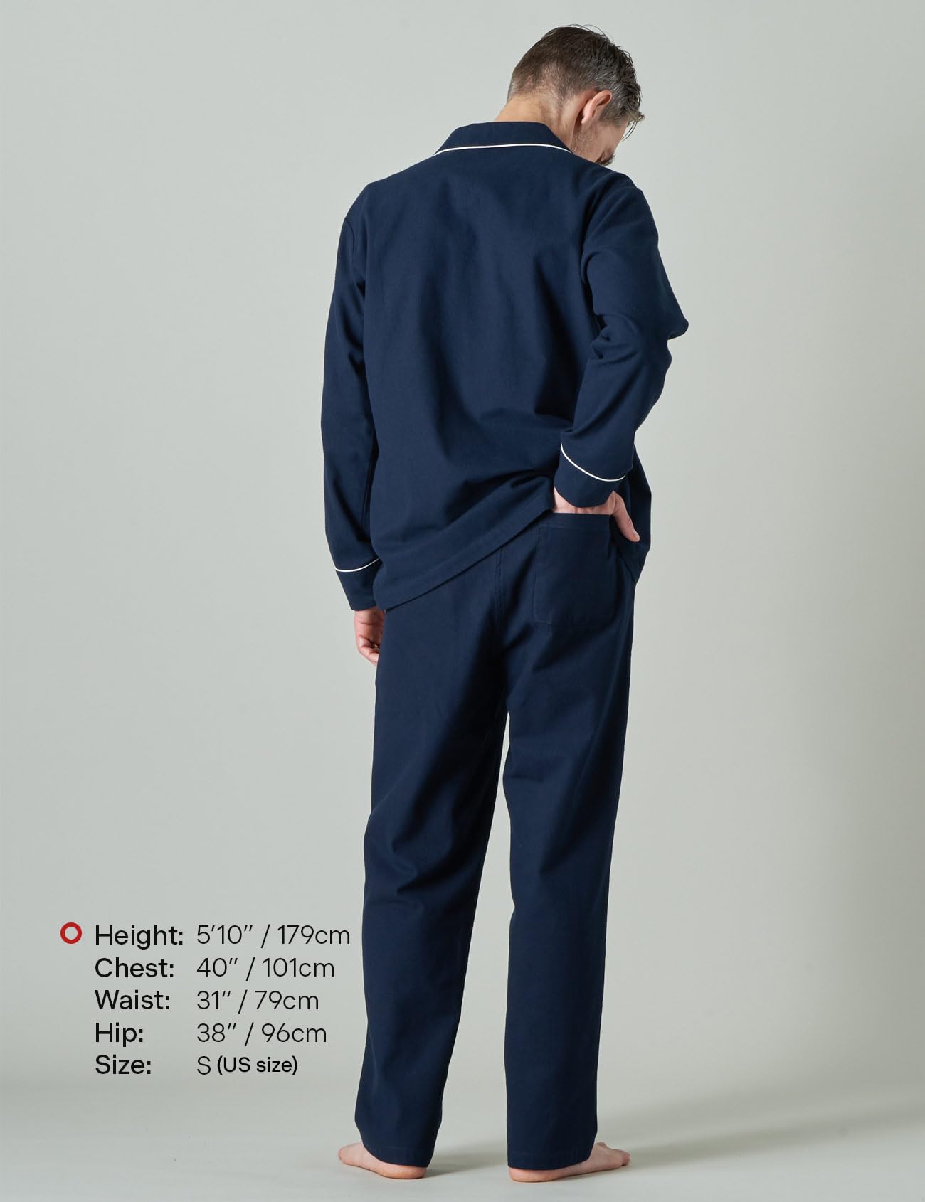 LAPASA 100% Cotone Flanella Completo Pigiama da Uomo a Quadri con Tasche e Coulisse, Set Maglia & Pantaloni M95