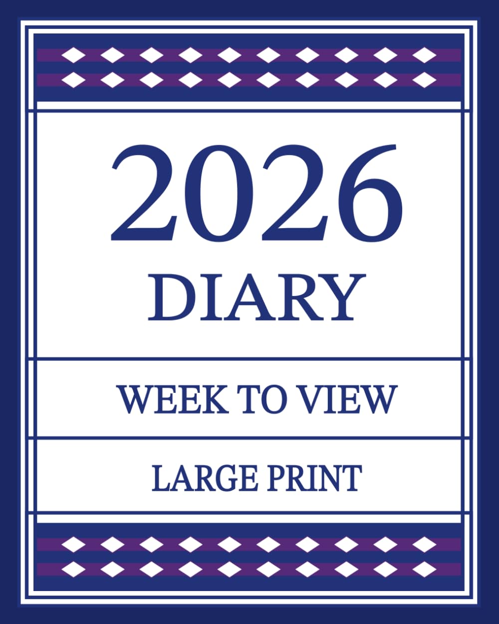2026 Diary Large Print Week to View Navy