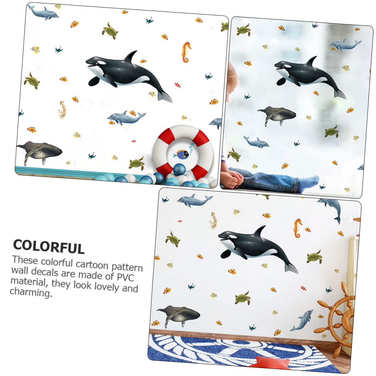 3 Piezas Pegatinas de Animales Decoración Infantil Adhesivos Habitación Dormitorios y Salas