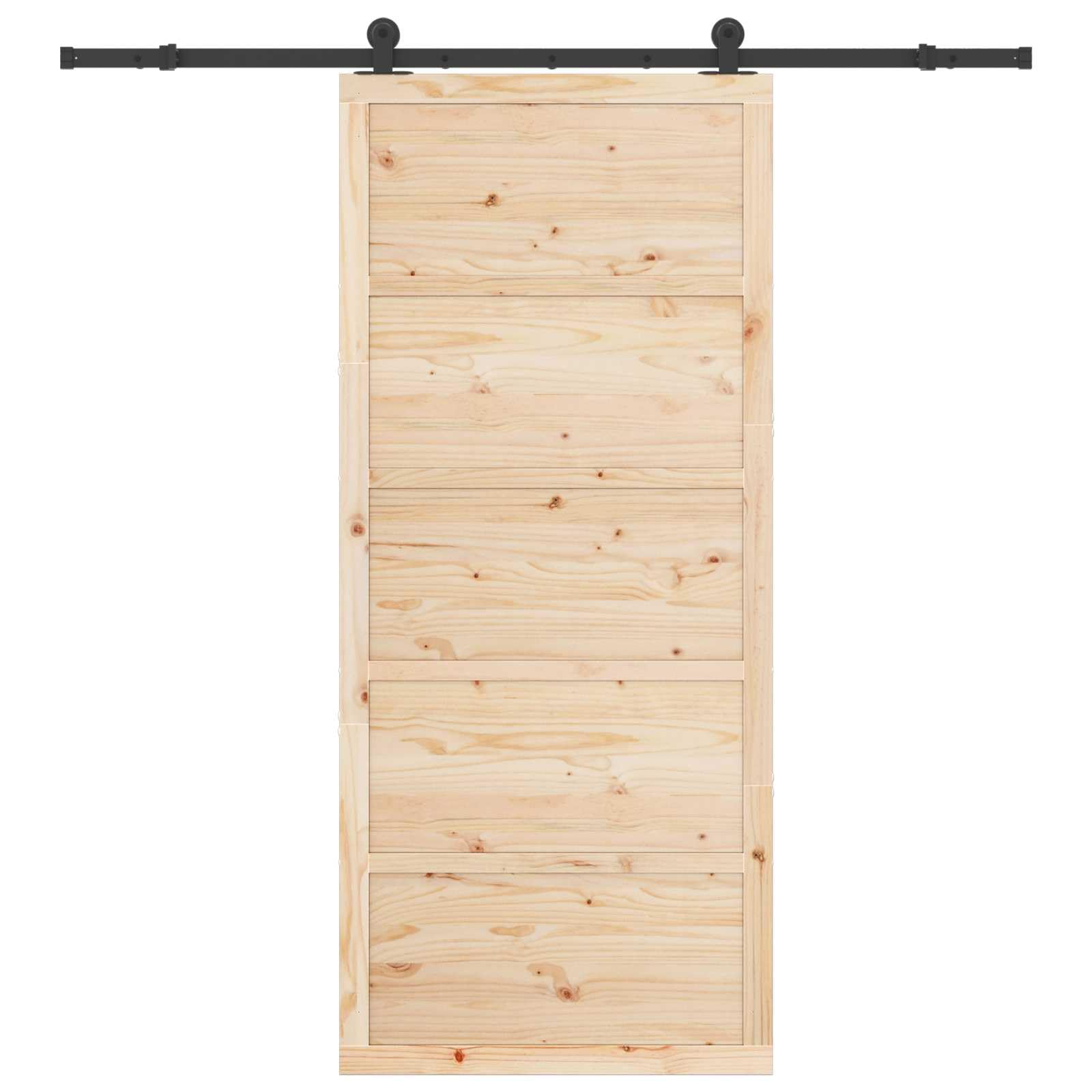 Porta scorrevole in legno di pino 100x208 con sistema scorrevole, divisorio in legno massello, per interni