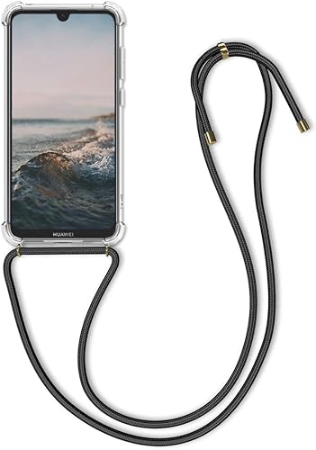kwmobile Funda cruzada compatible con Huawei Y7 (2019) Y7 Pr. (2019) - Funda transparente de TPU para teléfono con correa de cordón - Transparente