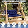 2-3 Seat Swing Replacement Cushion, 39.38x39.37x3.94 Outdoor Bench Cushions with Backrest, Anti-Fading & Waterproof Patio Furniture Garden Porch Loveseat Glider Pad, Dark Brown