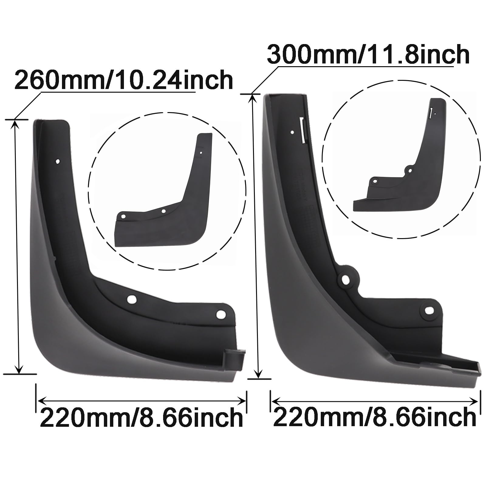 4 pz/set Paraspruzzi Parafango Parafanghi Anteriore Posteriore