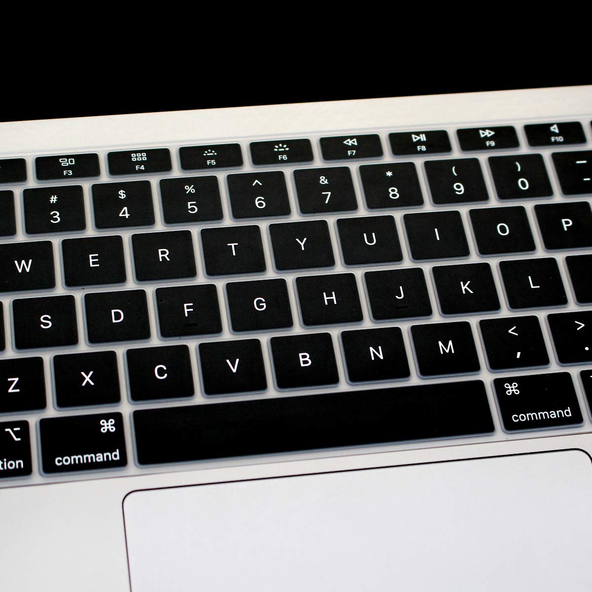 Se7enline Compatible with 2024 2023 2022 2021 2020 MacBook Air 13 inch Keyboard Cover Model A2337/A2179 Soft Silicone Skin Keyboard Protector for MacBook Air 13-inch Touch ID UK Layout, Black — view 4