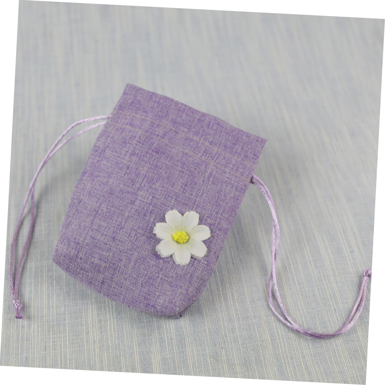 minkissy 12pcs Mixed Color Linen Drawstring Bags Small Sachet Pouches for Lavender Breathable Floral Design for Creative Storage and