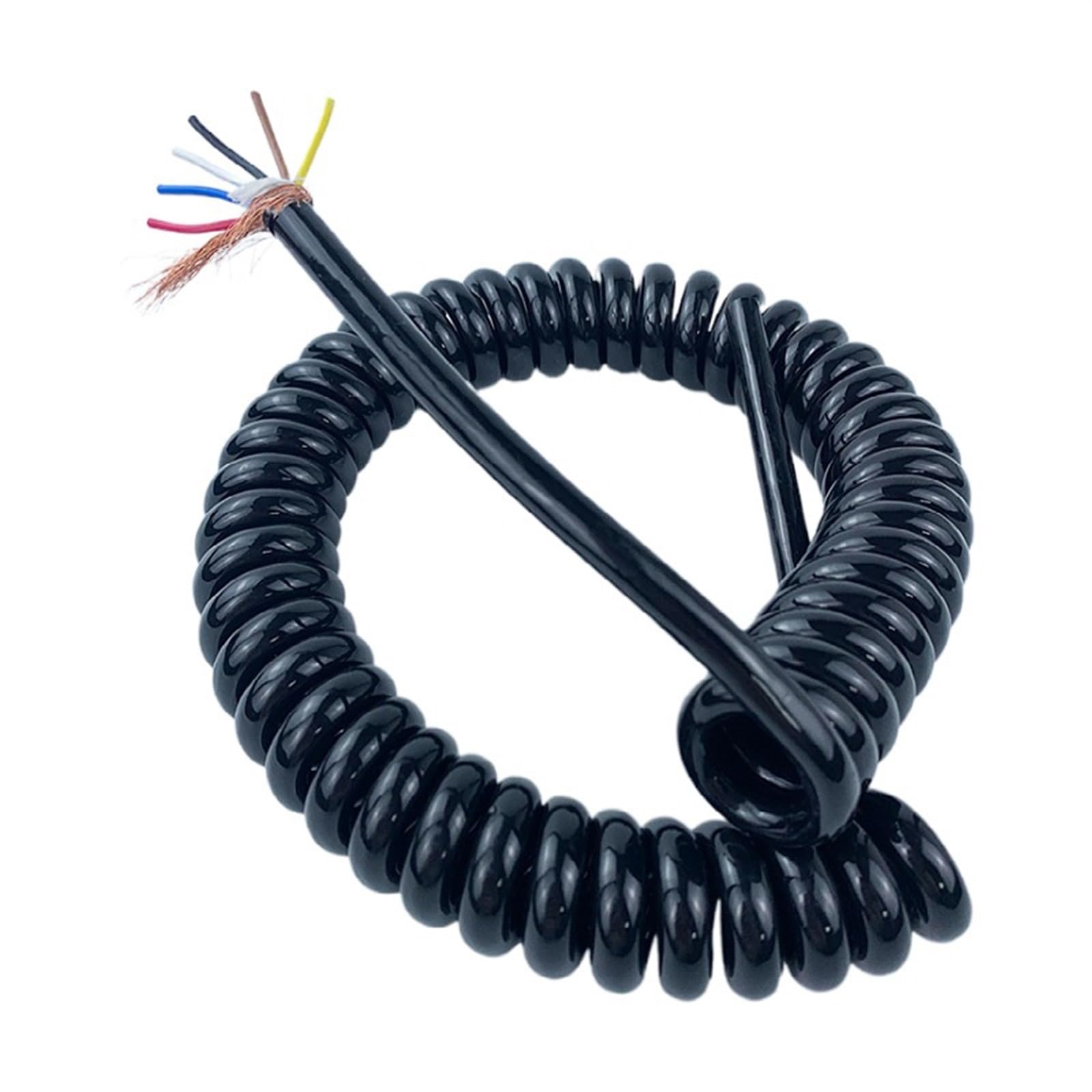 Teleskop-Spiralkabel 26AWG Geschirmt, 4–6 Adern, Dehnbar Von 1–10 M – Robustes PU-Kabel Für Flexible Anschlüsse