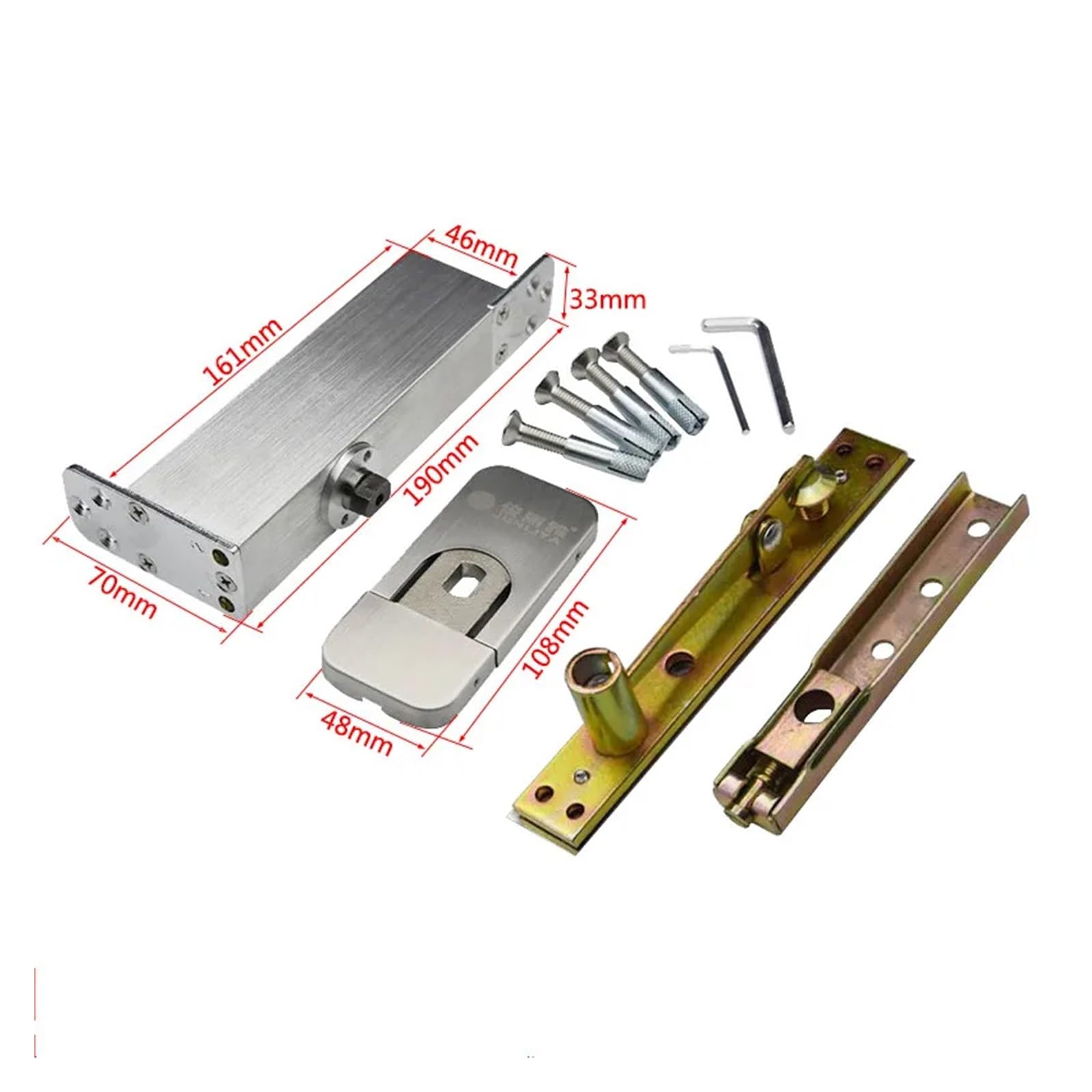 Puertas de Madera de 35-80 kg, sin Necesidad de excavación, con bisagra de Resorte de Piso pivotante, cierrapuertas hidráulico con bisagra Oculta.(AC230V)