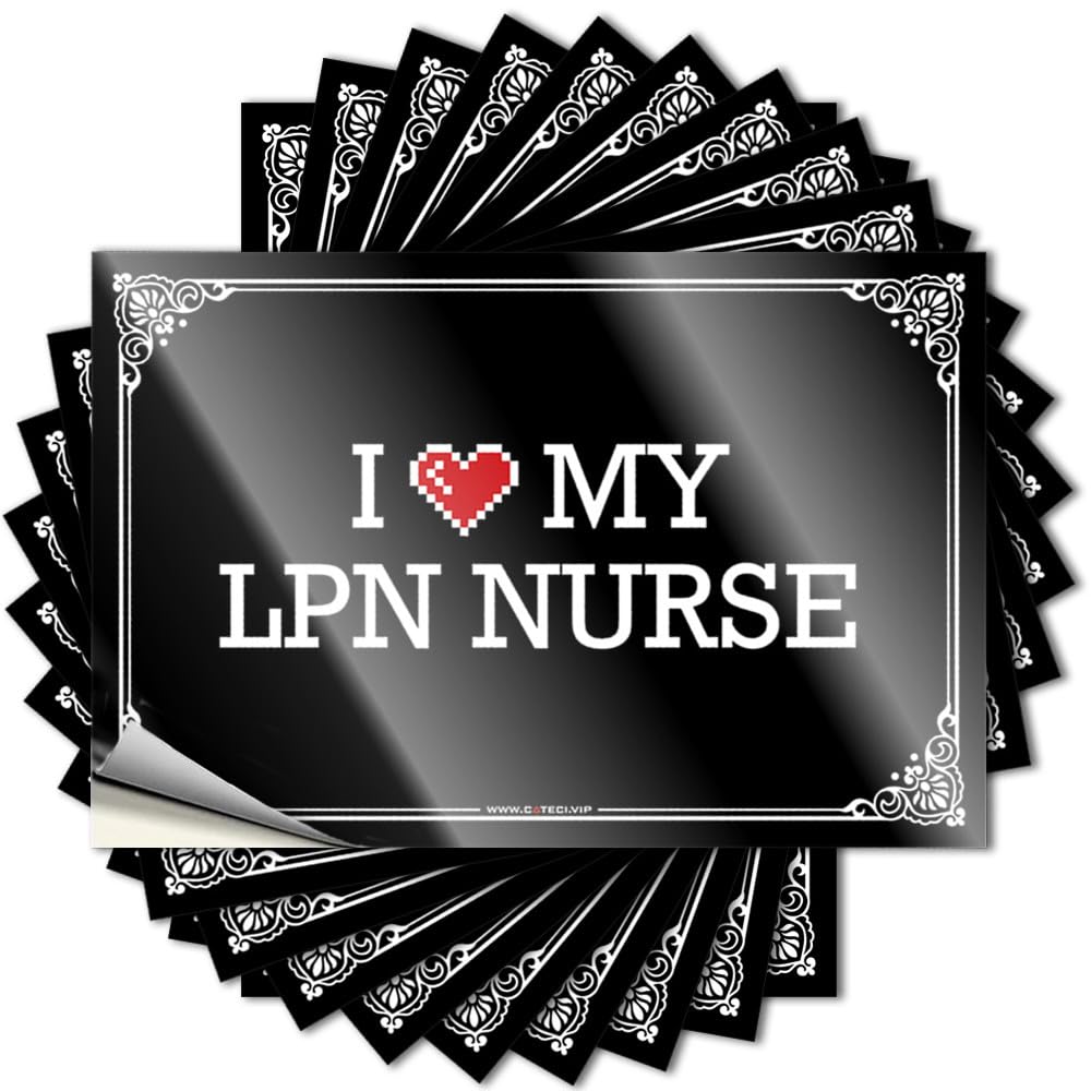 Quote Tall Retro Room Decor Hat I Love My LPN Nurse - No Residue Decals for Paw(12X18CM)