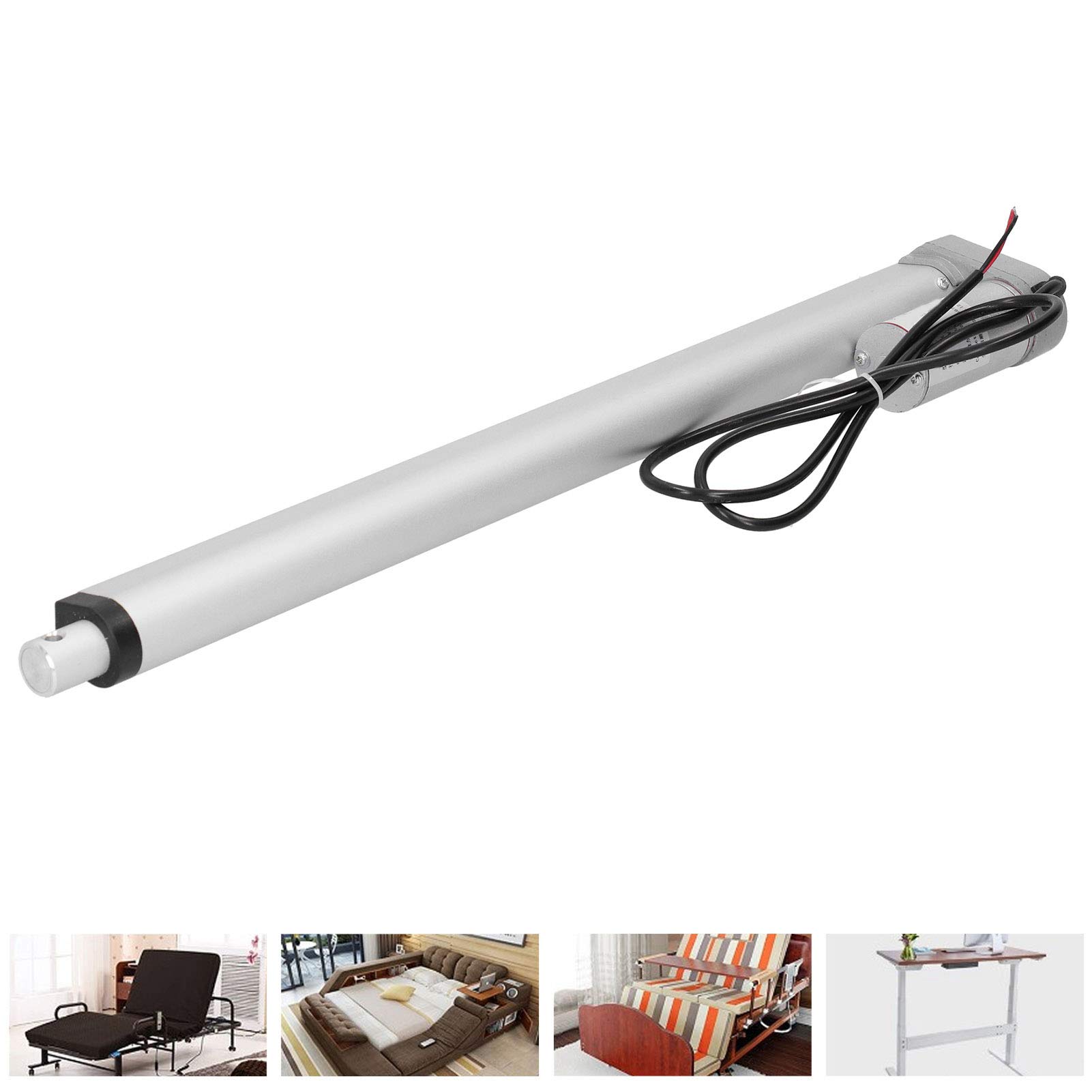 Cocoarm Motore Elettrico Putter Attuatore Lineare di Grado Industriale 12VDC 300N Carico 400mm Corsa IP45 Scatola Ingranaggi Chiusa a Basso Rumore per Barche Macchinari Industriali (24 V CC)