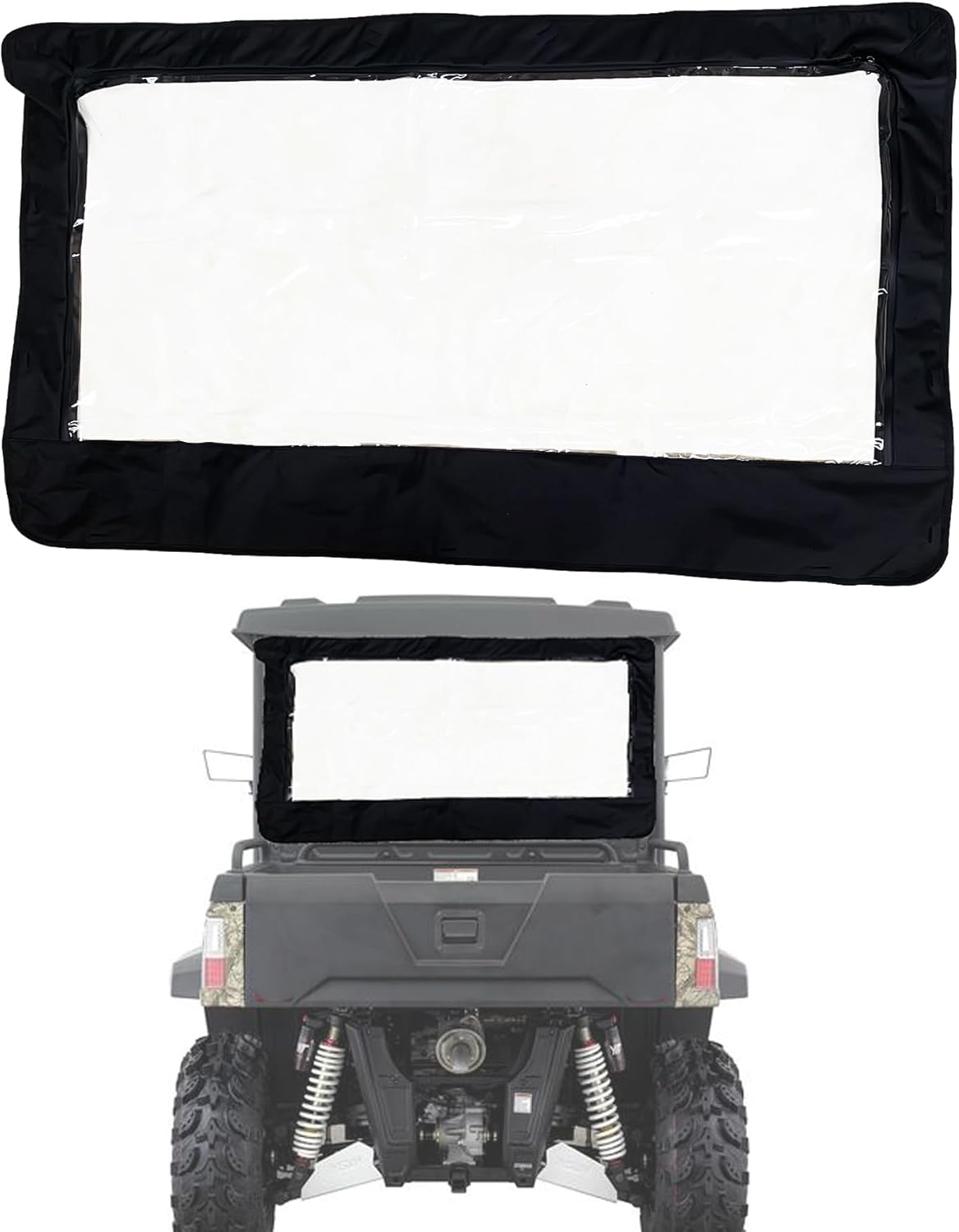 Soft Rear Windshield Compatible with Hisun 500 700,Axis 700 750 crew,Coleman 500 700,Massimo MSU 500,Yamaha Rhino 450 660 700