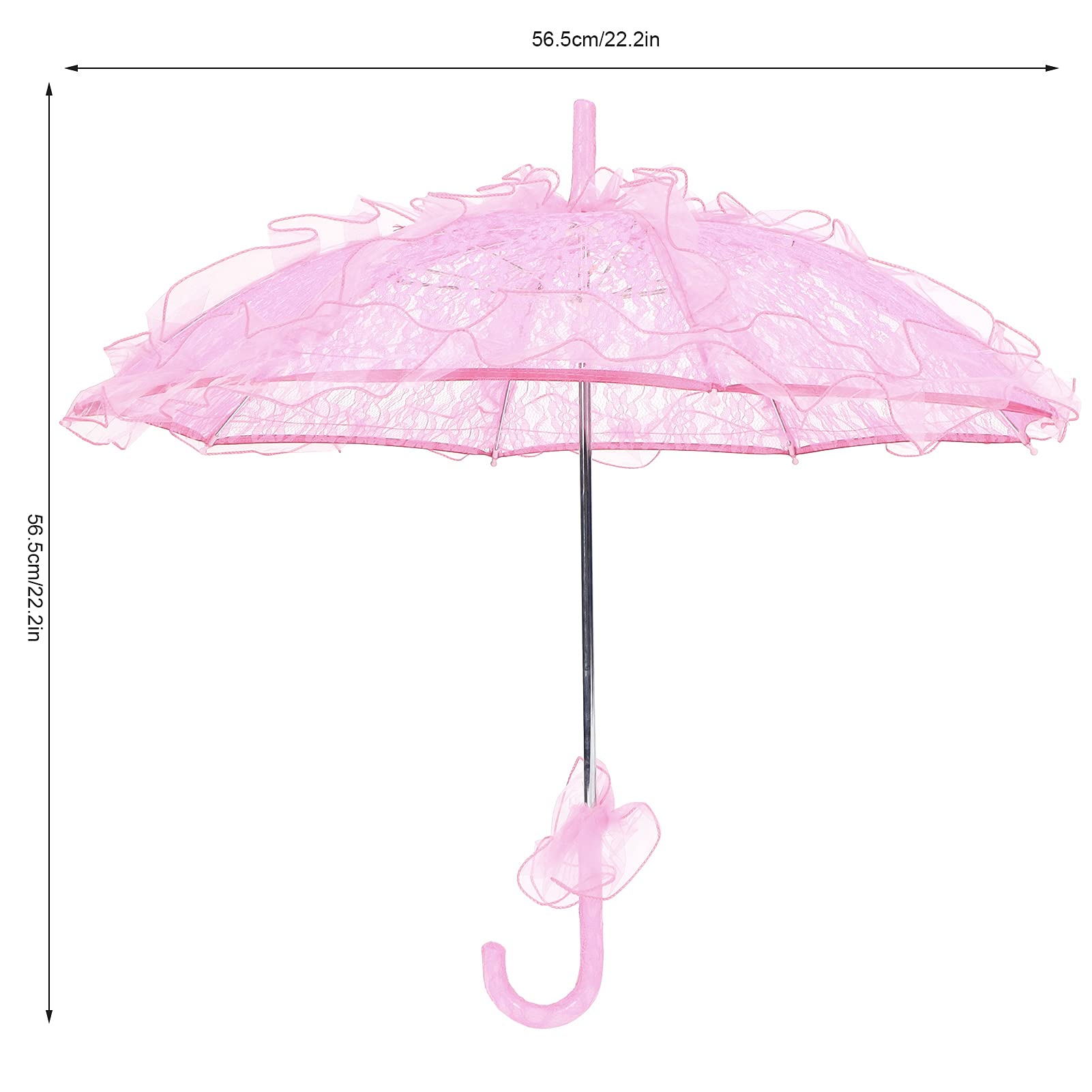 Różowy Parasol na Wesele Wykwintny Koronkowy Parasol Składany, Rekwizyt do Występów, Różowy Dekoracyjny Odpowiedni na Wesela i fotografię.