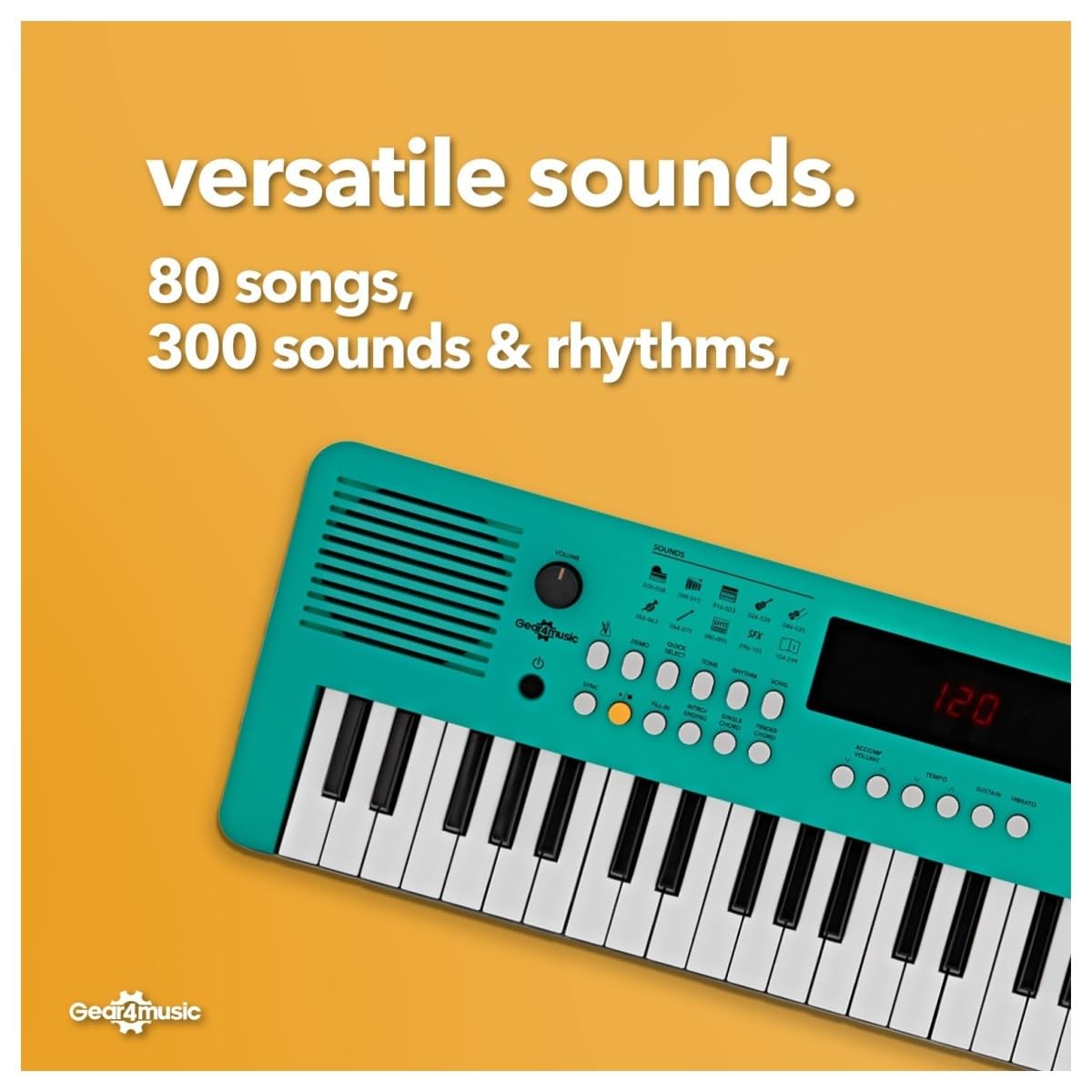 VISIONKEY-2 Tragbares MIDI-Keyboard Piano mit 49 Tasten, e-Piano, grün | Für Anfänger und Musikbegeisterte, 49 Minitasten, 300 Sounds und Rhythmen, USB-MIDI, Kopfhöreranschluss, Batterie oder USB