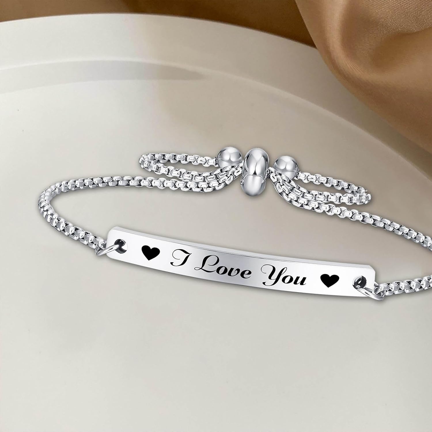 Jzxwan I Love You Bracelet Gifts for Her Women Girlfriend Wife, Meaningful Birthday Valentines Day Bracelet Jewelrty for Woman - Image 4