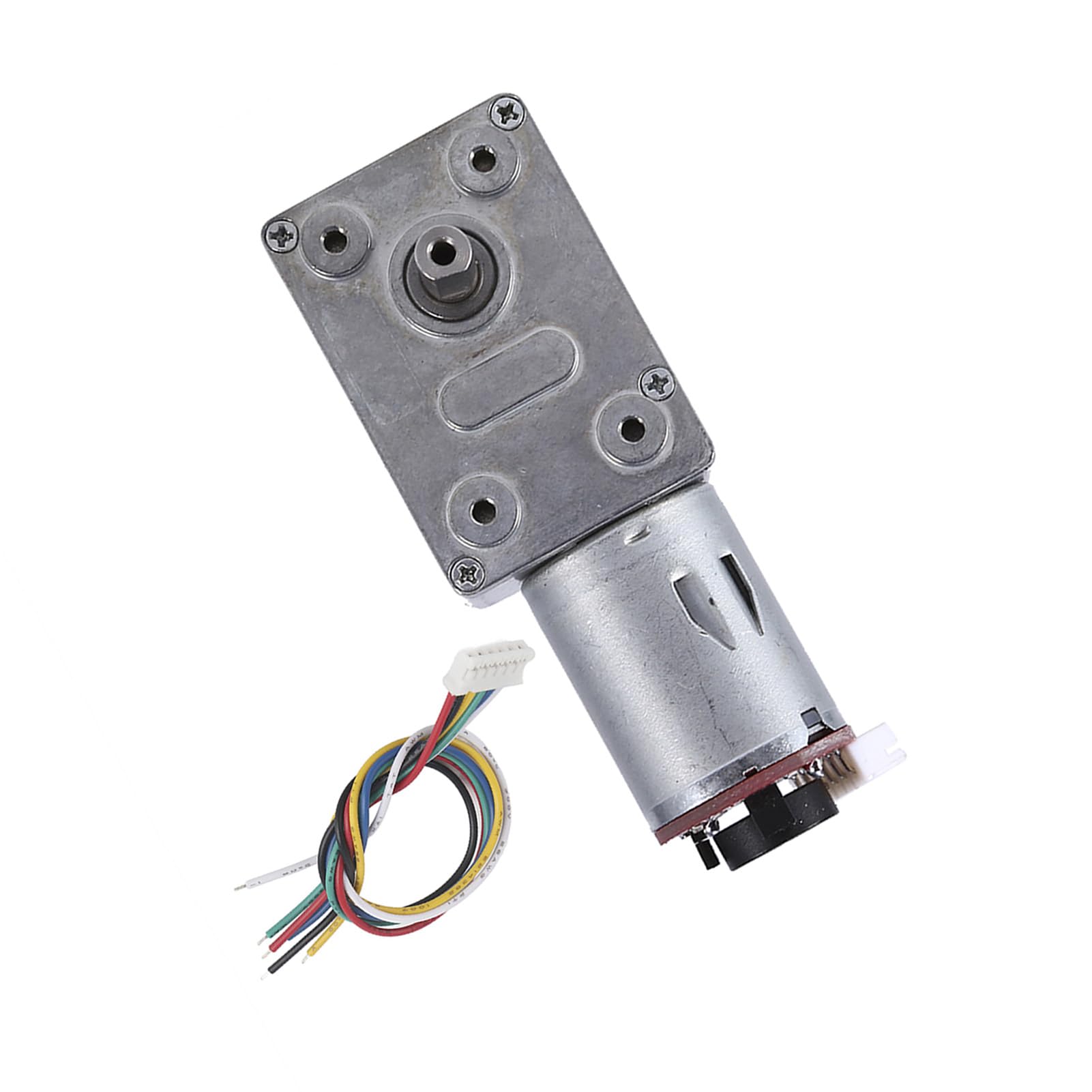 Motore Riduttore Encoder con Motoriduttore a Vite Senza Fine DC 12V Albero Verticale Autobloccante Robusto per Varie Dimensioni di Installazione (100 giri/min)