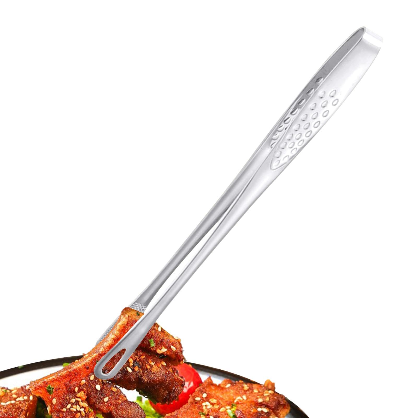 Szczypce do grilla, klipsy do grilla ze stali nierdzewnej kuchenne domowe klipsy do grilla kiełbasa hot dog szczypce do steków z antypoślizgowym uchwytem 24/28 cm wielofunkcyjne szczypce do pieczenia