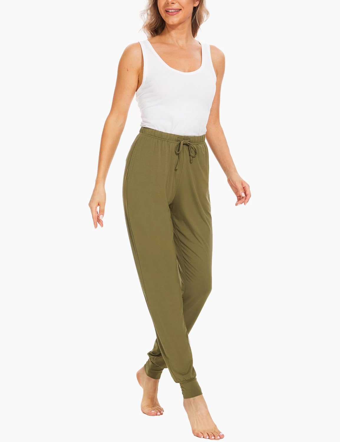 GYS Women's Pajama Pants - Viscose Made from Bamboo, Joggers Pants with Pockets Comfy Lounge Sleep Pants Pj Bottoms - Image 5