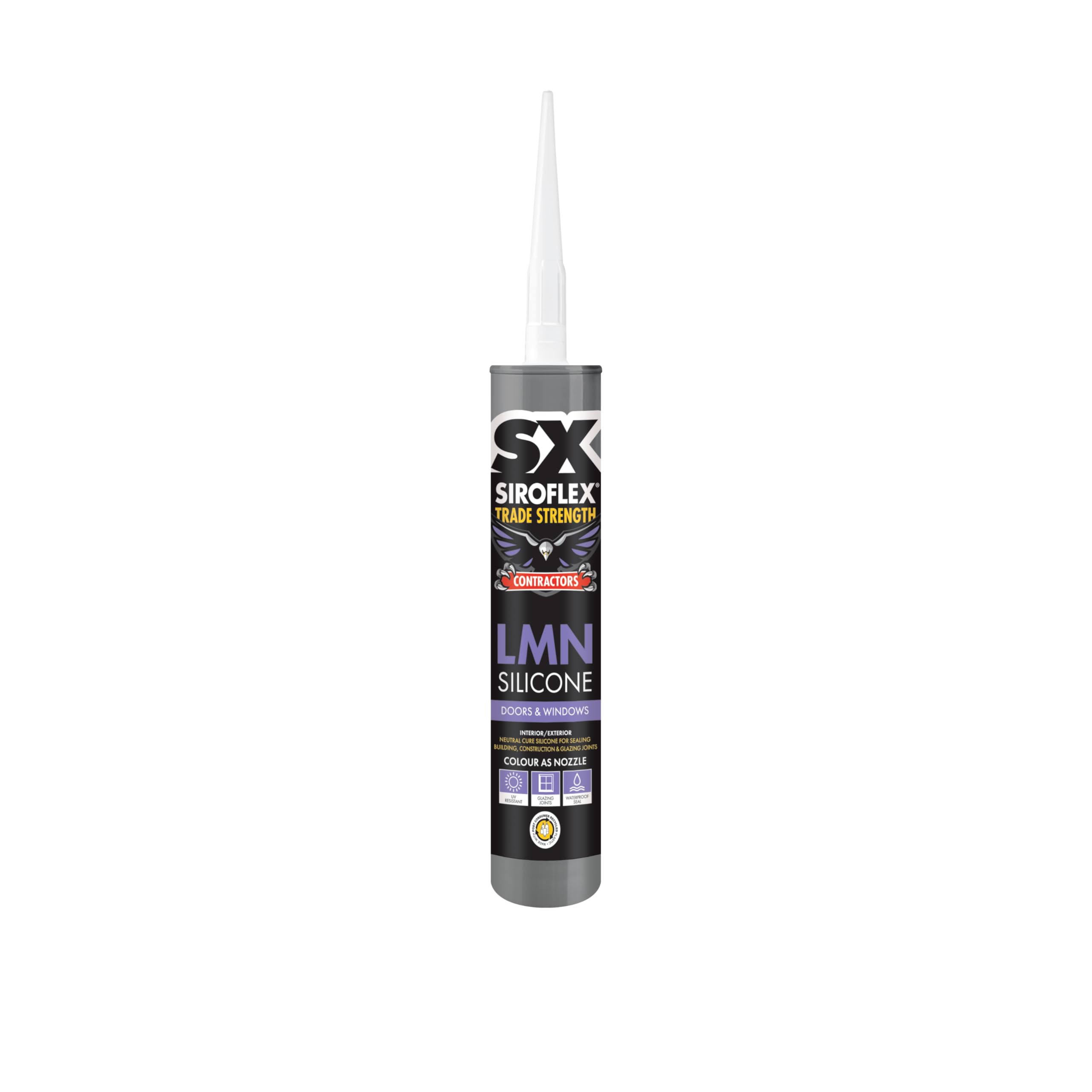 SX Siroflex Clear LMN Formula Silicone 300ml – Waterproof, Flexible Sealant for Windows, Sanitary, Glazing & Building Joints – Indoor & Outdoor Use — image 1