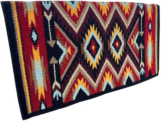 HUMAYL Saddlery Saddle Pad/Blanket for Horses Western Show Horse Saddle Blanket New Zealand Design Handmade Wool Saddle Blanket Top Wool Saddle Pad Regular Size : 34" L x 36" W x 1" inches PAD0402