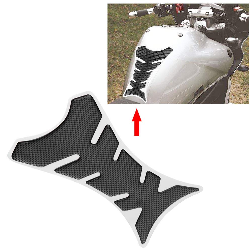 Protection Réservoir Moto Universelle – Autocollant Carbone 20x14 Cm, Adhésif Puissant