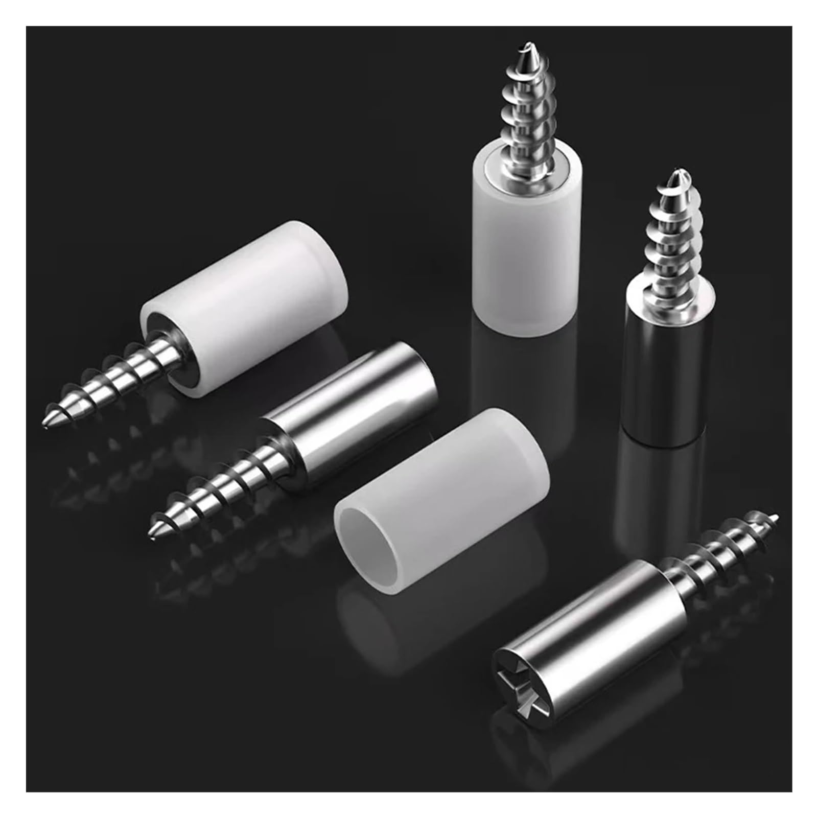 M4.5x25mm Self-tapping Screws For Cabinet Wardrobe Storage Rack Septum Screw Fixed Support With Rubber Sleeves(200Pcs(100Sets))
