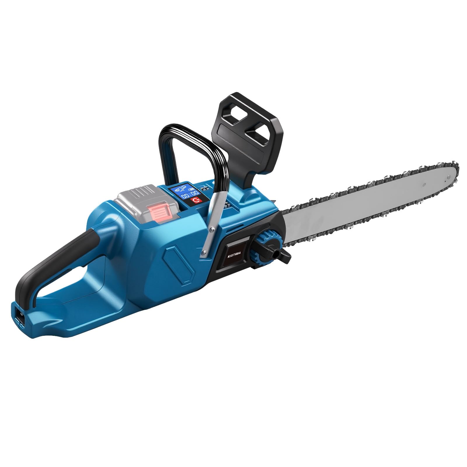 Motosierra con batería de 18 pulgadas para Makita 40 V batería (sin batería), 1600 W sin escobillas, con lubricación automática de cadena y pantalla LCD, para madera, tijeras de podar