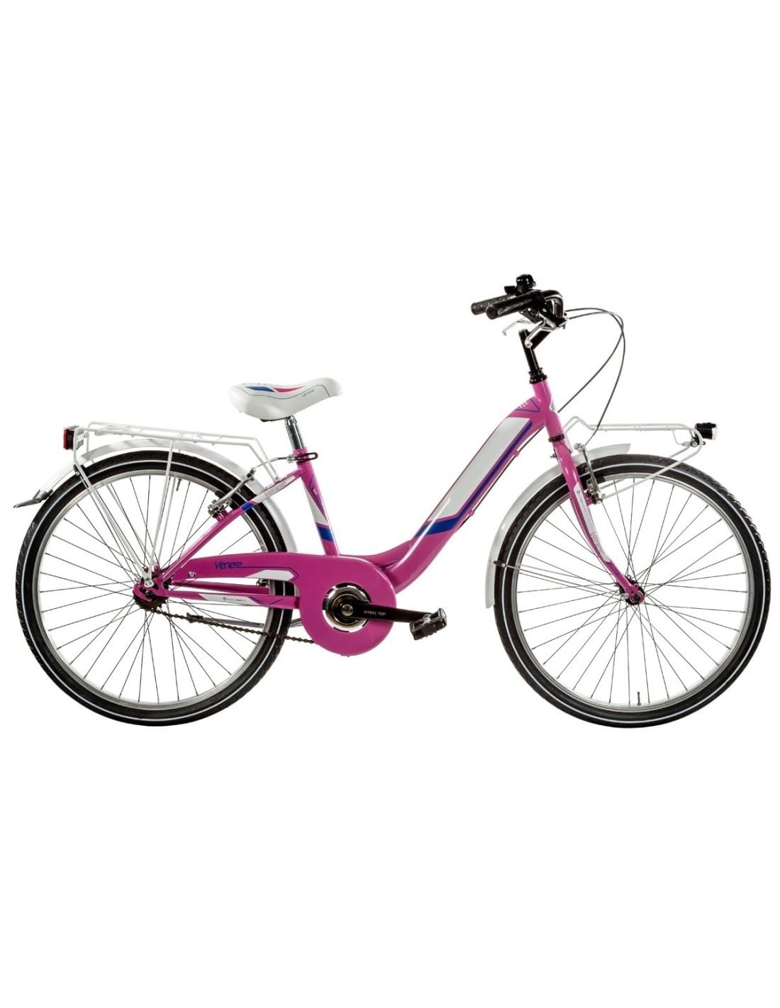 Cicli Puzone BICI DA BAMBINA LINEA VENERE BIMBA MISURA 24 SENZA CAMBIO 1V BICICLETTA DA RAGAZZA VEN24SC CITY BIKE COMPLETA DI ACCESSORI