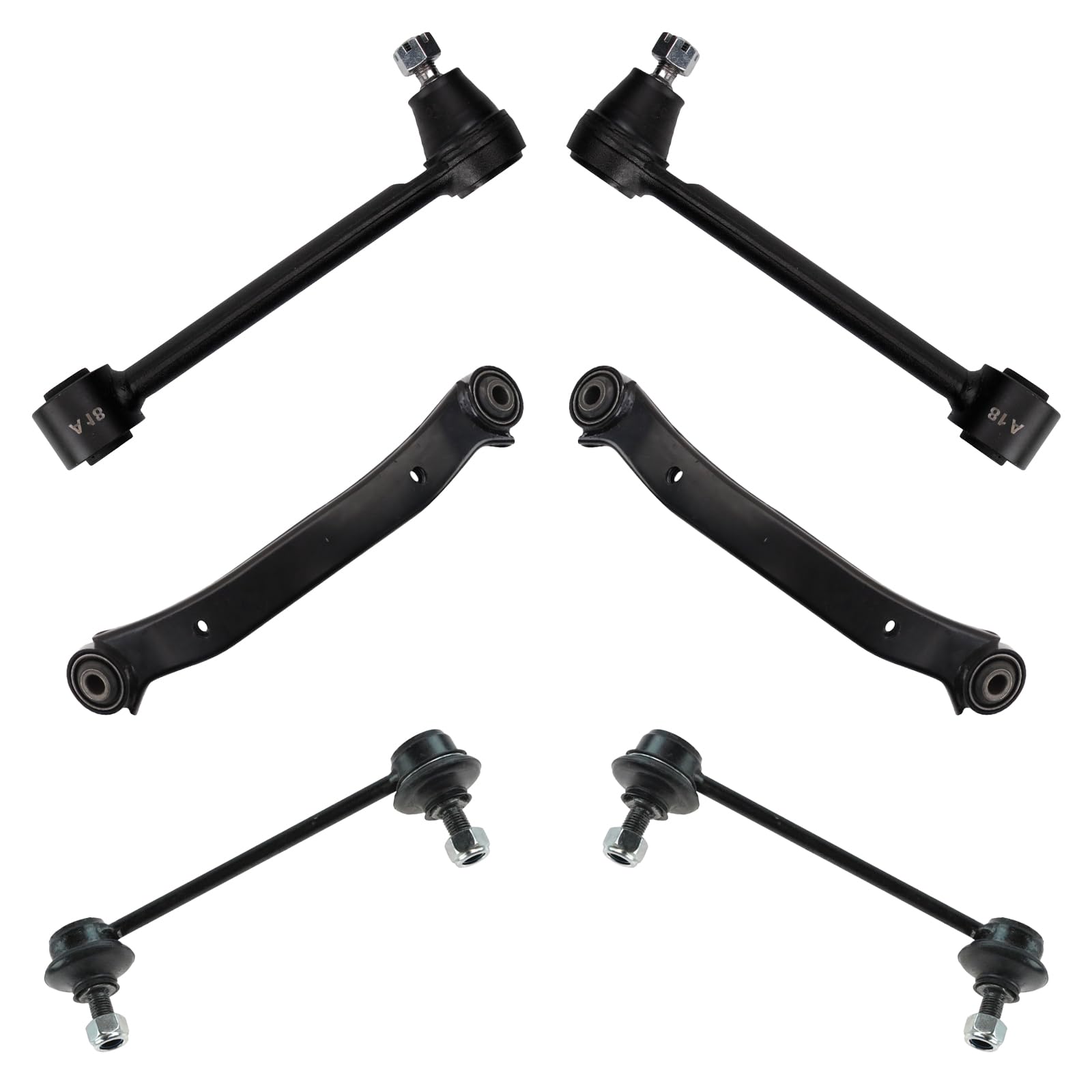 TRQ Rear Suspension Kit Control Arm Lateral Link Sway Bar Stabilizer Link Compatible with 2007-2010 Hyundai Elantra
