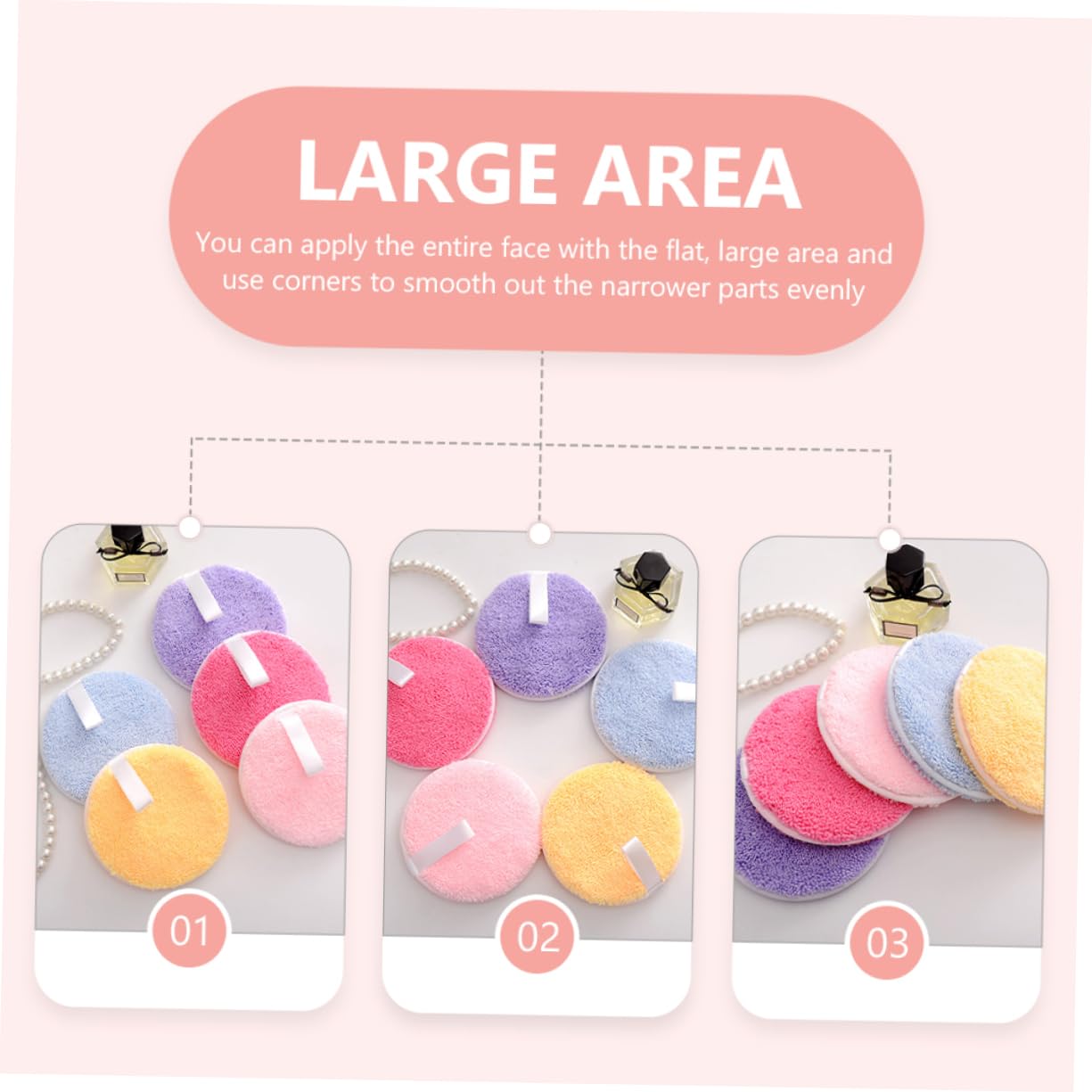 Mikinona Makeup Sponge Set 5pcs Rounded Face Powder Applicators Exfoliating Cleansing Pads