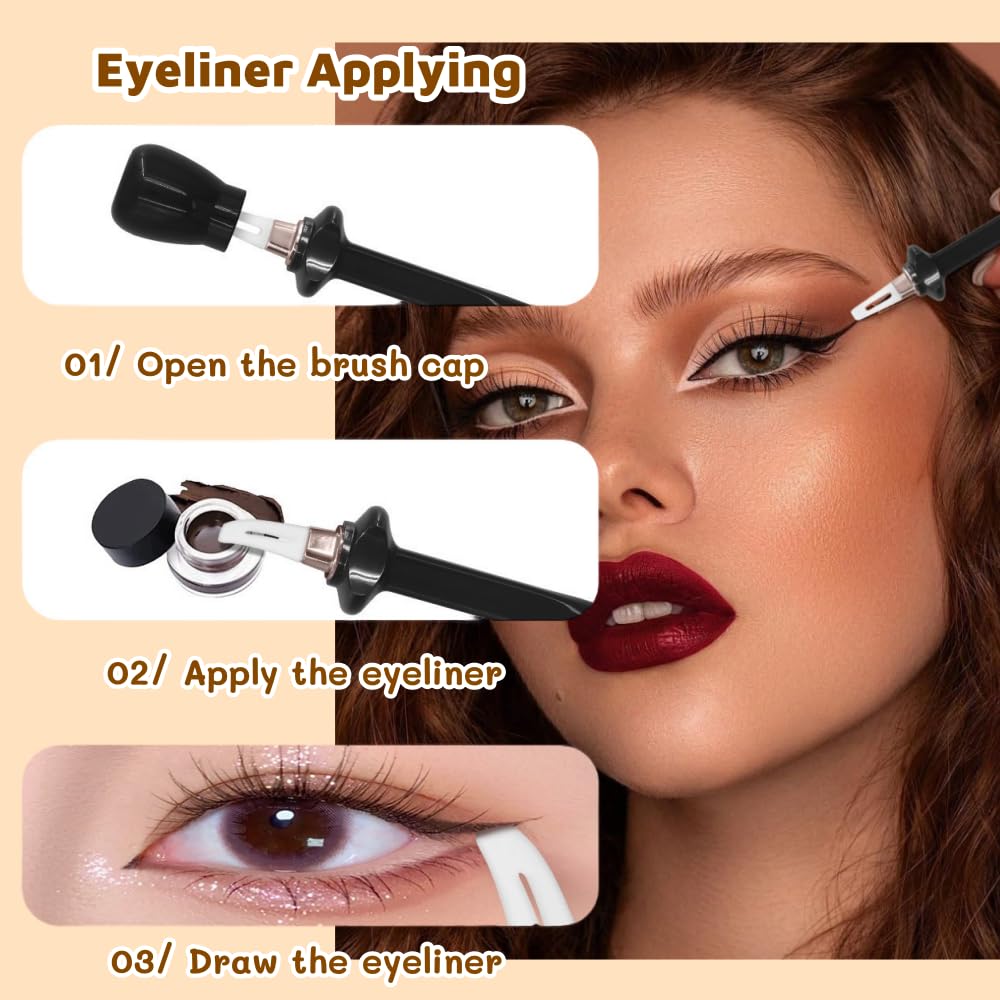 WFEWE 2Pcs Silicone Eyeliner Brush, Reusable Eyeliner Waterproof Guide Stick for Beginners With Shaky Hands Makeup - Image 4