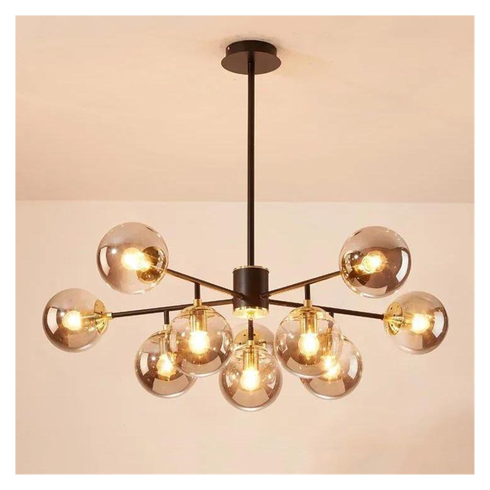 Genérico Lámparas de araña, Lámpara colgante moderna con bola de cristal LED for sala estar, comedor, cocina, dormitorio, decoración del hogar(10Heads)