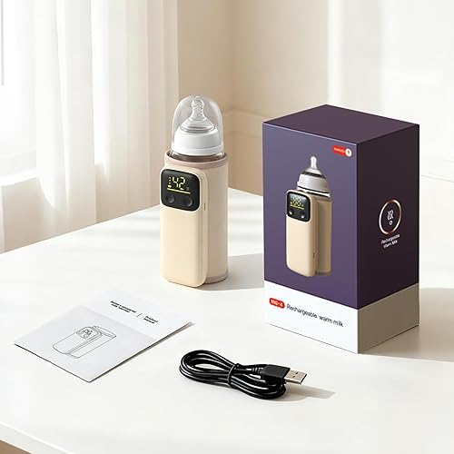 Miniatura 7 de Calentador de biberones portátil con batería de 8000 mAh, adecuado para leche materna y alimentación de fórmula, calentador de biberones para leche