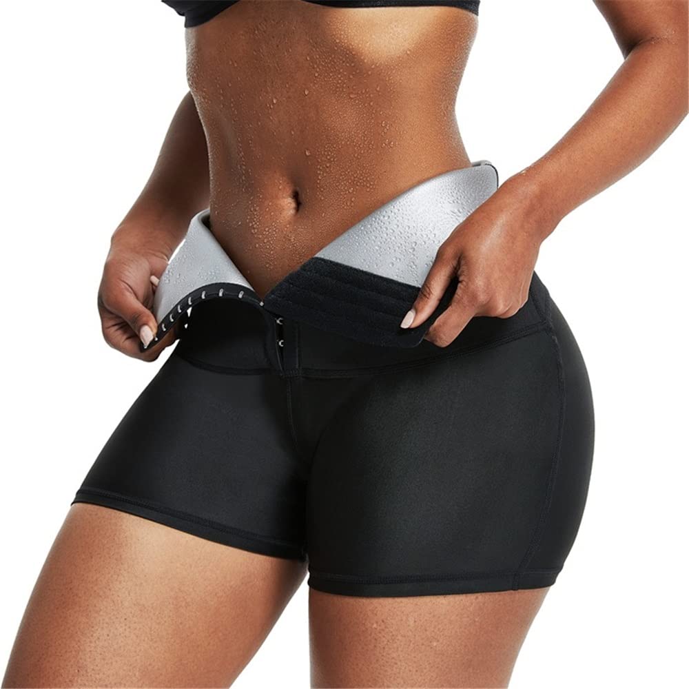 QUANLINSauna Suit for Weight Loss for Women, Shapewear High Waisted Shorts, Slimming Waist Trainer Shaper for Exercise Fitness (Color : Silver, Size : Large)