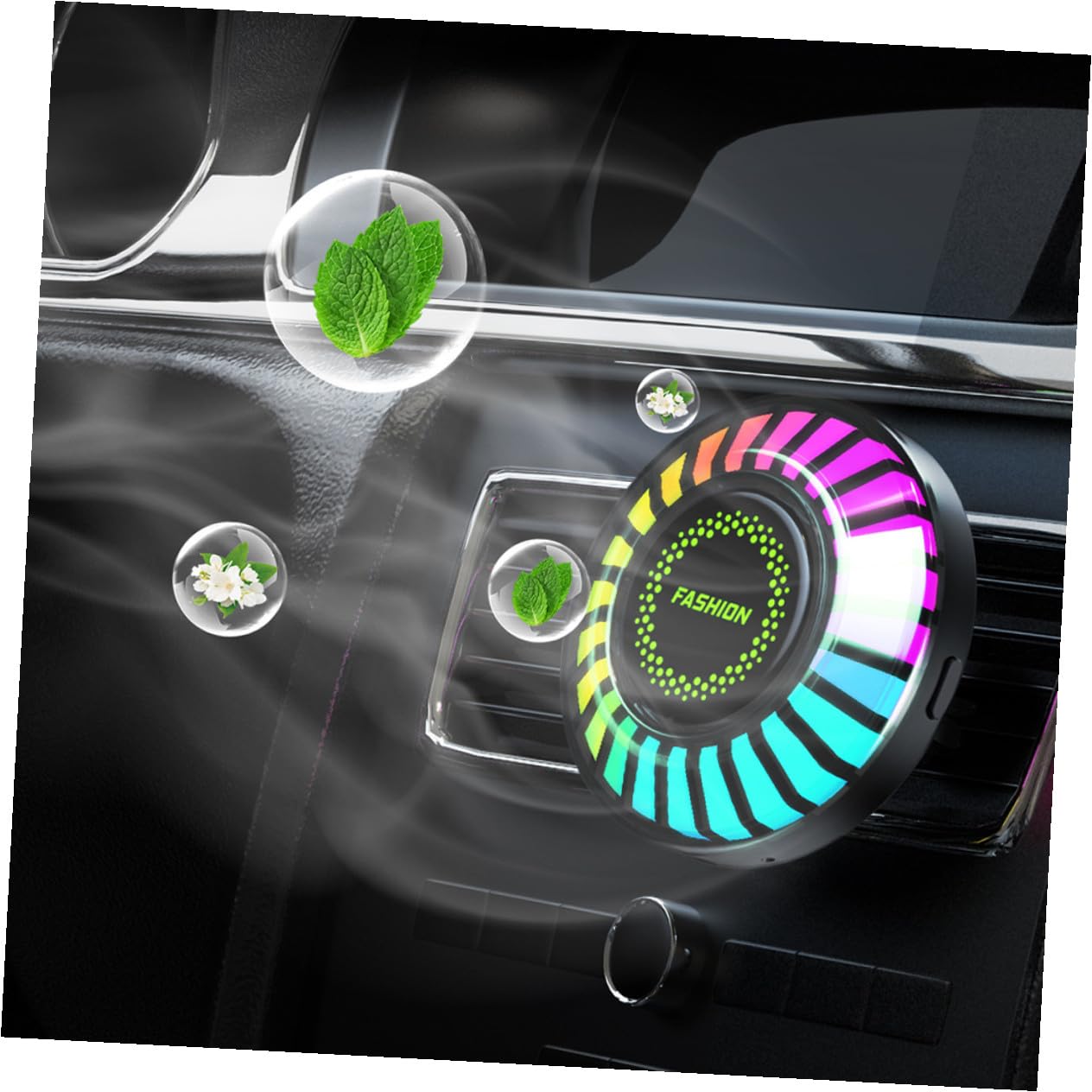Gatuida 4pezzi Diffusore Auto Con Luce Led Rgb Clip Ventilazione Di Illuminazione Per Atmosfera Unica Accessorio Per Auto Facile Installazione e Design Elegante