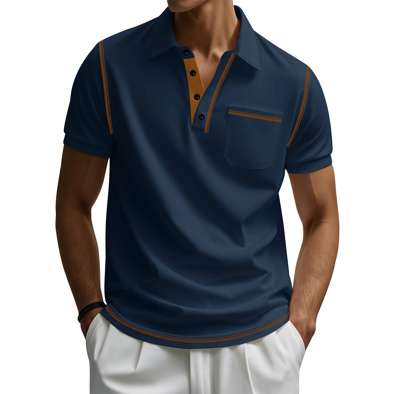 Mens Henley Shirts Short Sleeve V Neck Workout Button Casual Hippie Business Summer Basic Classic Shirt with Pocket