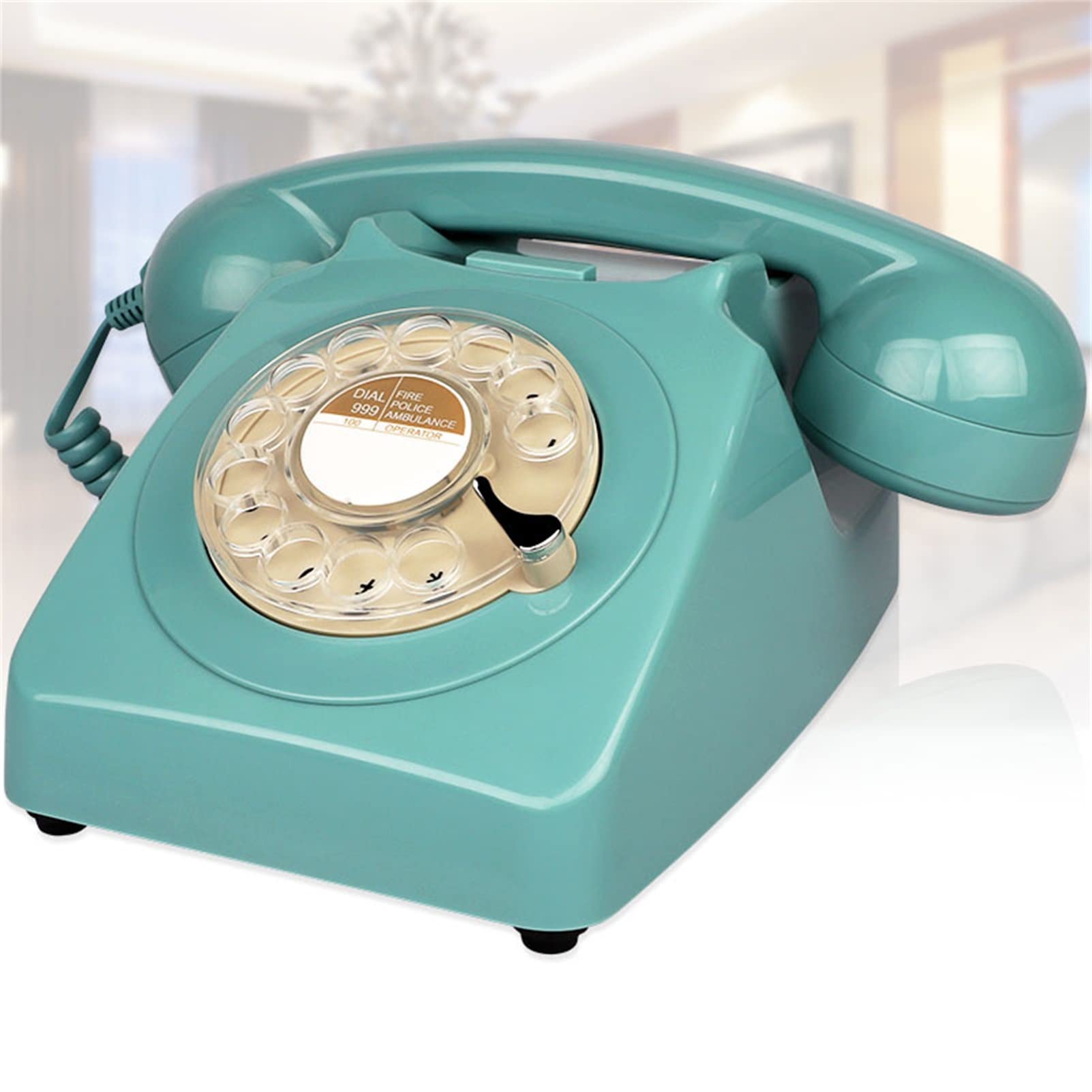 DENEST Retro Analog Vintage Handset Telephone, Antique Rotary Dial Phone For Home Decor