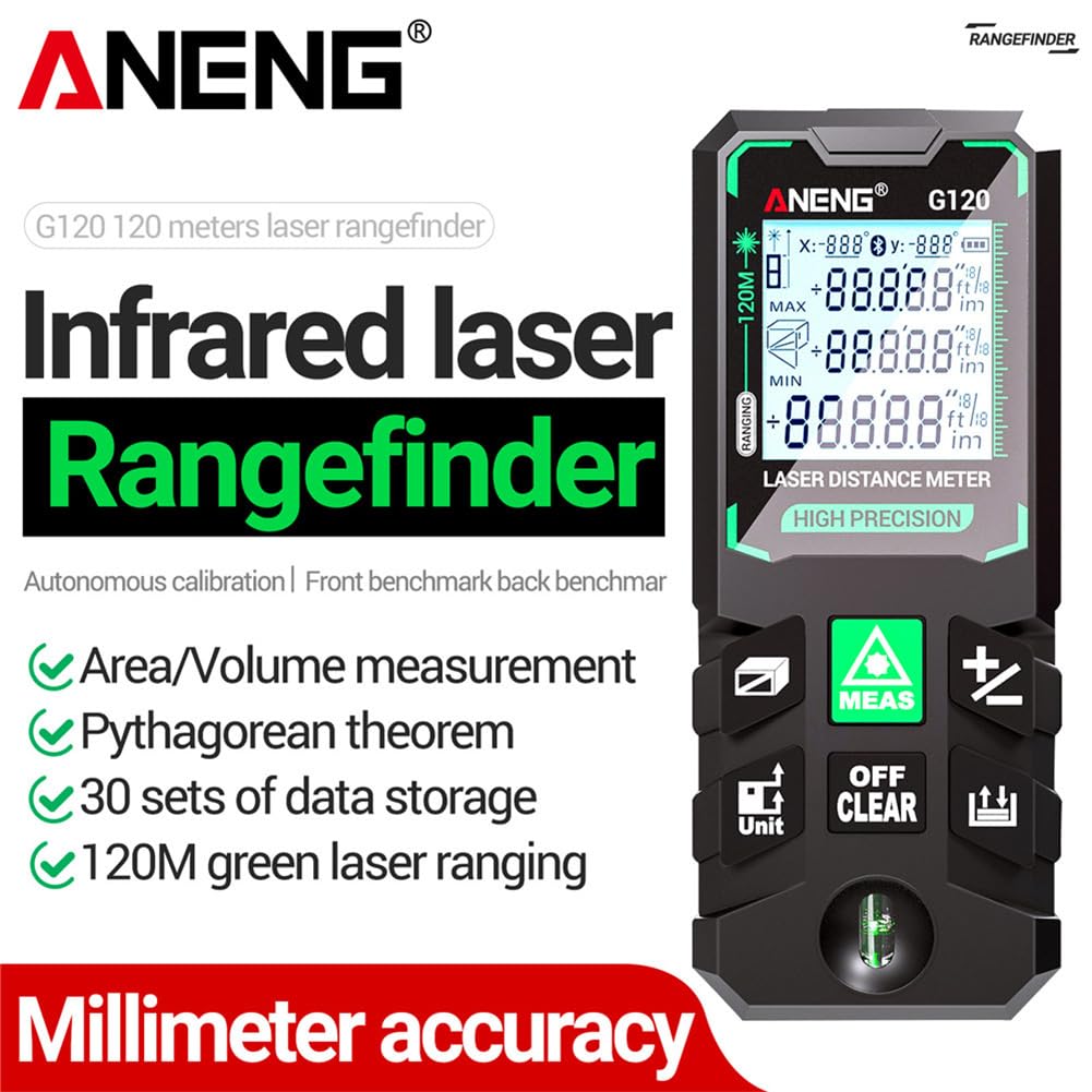 Laser intelligenti Telemetro Laser ad alta precisione Misuratore di distanza 30 Set di memorizzazione dati Strumento di misurazione calibrazione autonoma