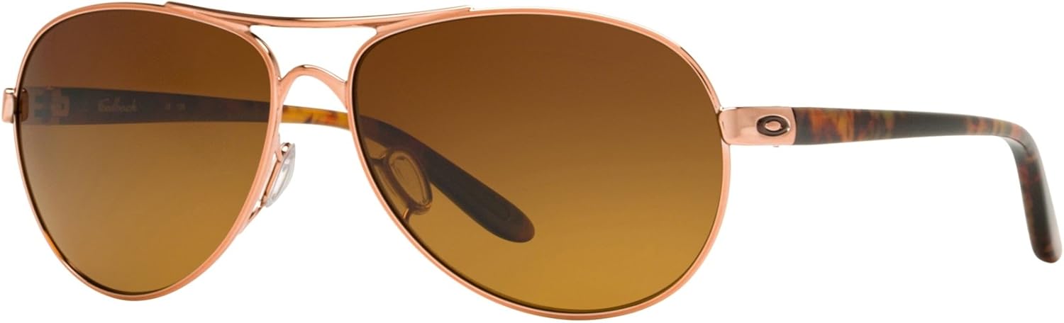 Oakley OO4079 Feedback Sunglasses+ Vision Group Accessories Bundle Rose Gold/Brown Gradient Polarized (407914)