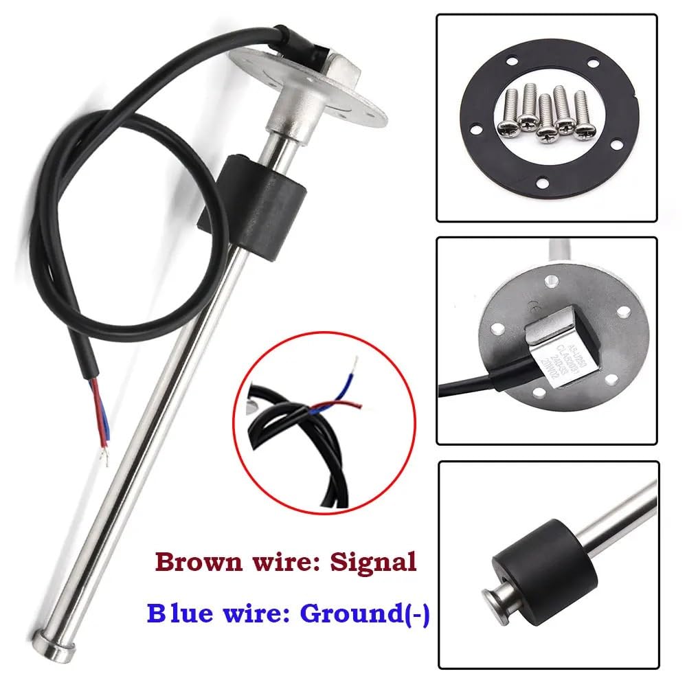 Carburante Serbatoio Indicatore Sensore Carburante Sensore di livello carburante 0-190 Ohm 100MM 125MM 150MM 200MM 300MM 400MM 575MM per serbatoio liquido olio per camion auto marine(350mm Sensor)