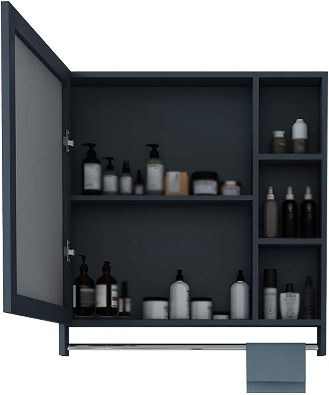 Bathroom Cabinet Mirror with Double Doors Wall Mounted Modern Storage Cupboard Storage Organizer Furniture for Bathroom