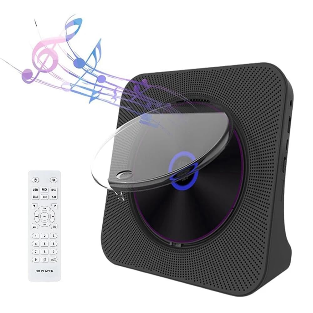 Lecteur CD portable, lecteur MP3 personnel de bureau, haut-parleur Hifi avec radio FM Bluetooth, prise en charge AUX/USB, prise casque