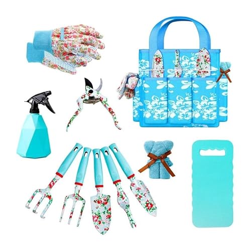 Garden Tool Set Outdoor Tool Heavy Duty Gardening Work Set Ergonomic Yard Tool Kit Gardening Tools Outdoor Hand Tools Ideal For Yard Work Lawn Care Flower Beds Vegetable Gardens(11 piece set)