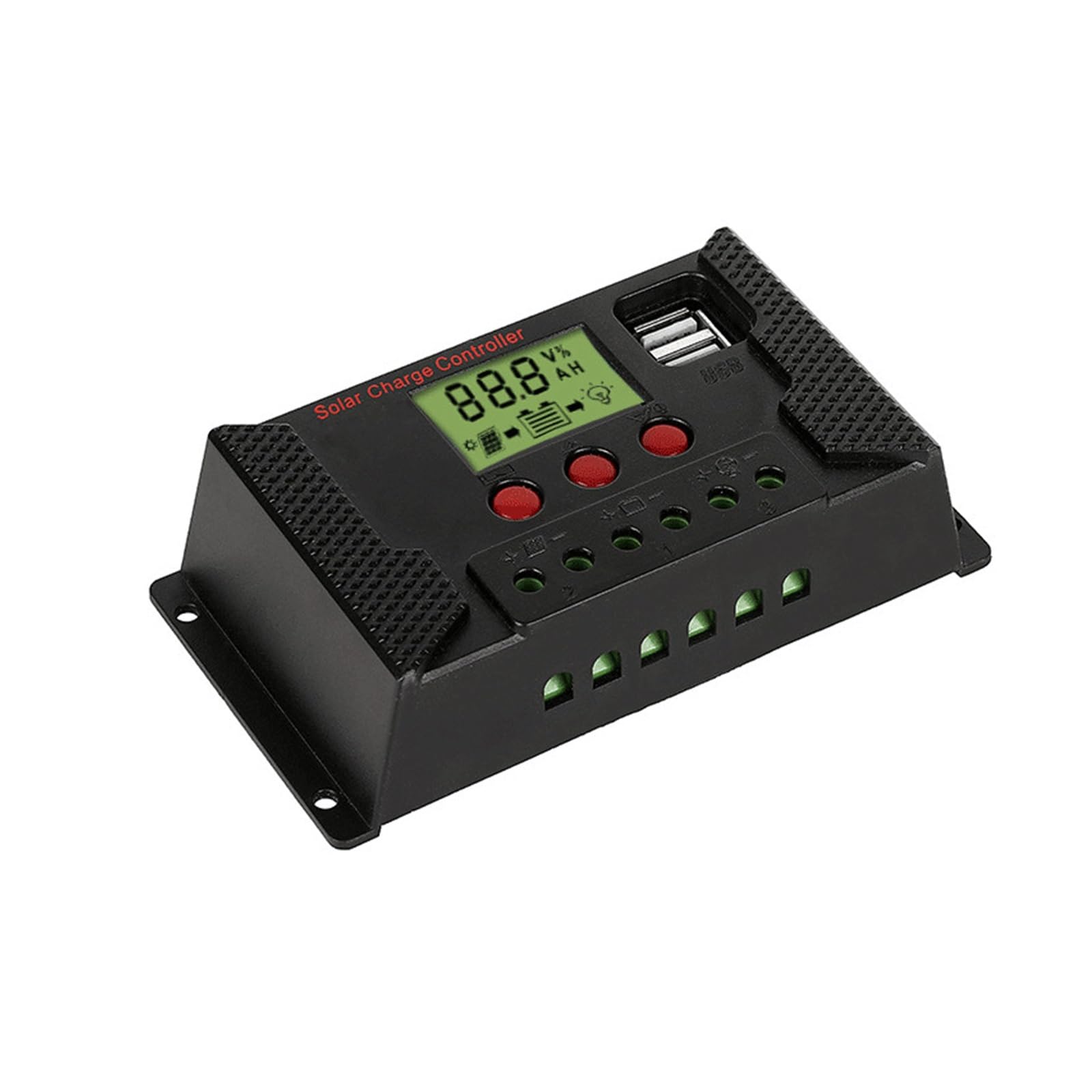 Regulator Słoneczny, Kontroler Słoneczny 10A-100A Adaptacyjny 12V 24V Akumulator Litowo-kwasowy Rozładowywanie Akumulatora Latarnia Uliczna PWM USB Kontroler Panelu Fotowoltaicznego(CPLS-70A)