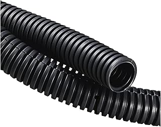 Tubo flexible, Tubo de plástico corrugado, Manguera de tubería corrugada aislada(Black Open,OD 10mm)