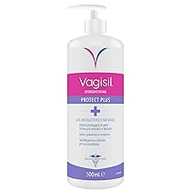 Vagisil Detergente Intimo Antibatterico Donna Protect Plus, Igiene Intima Quotidiana, Sapone Intimo Donna, Con Olio Di Neem E Tea Tree Oil, 500 ml