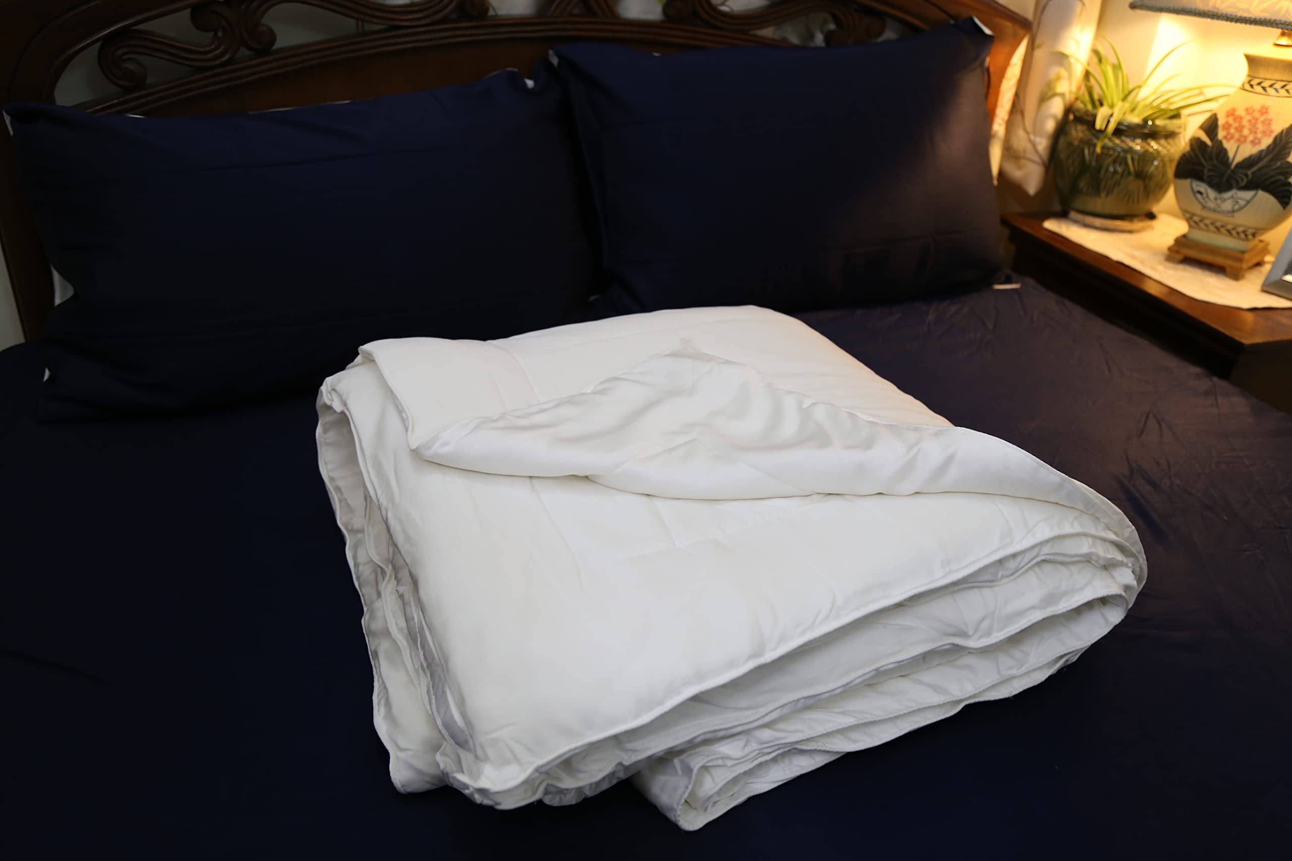 100% Bamboo Fiber White Quilt Winter- Comforter/Quilt/Reversible Comforter/Single Bed Comforter/Double Bed Quilt Comforter (Single)-image-47