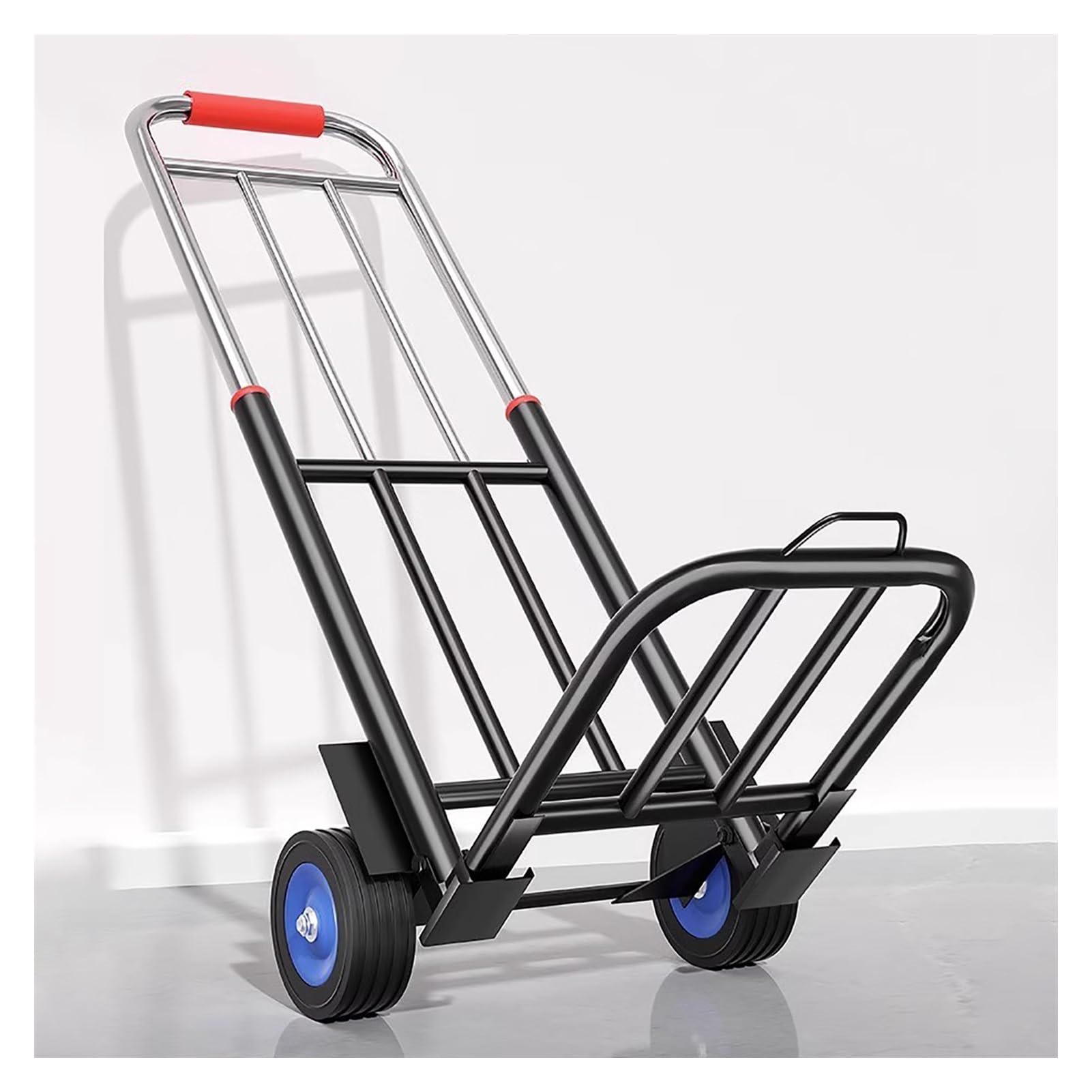Chariot à bagages pliable noir 115cm avec 3 cordes pour transport