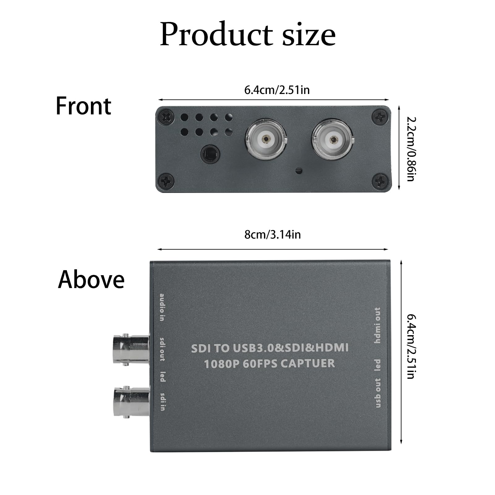 Scheda di acquisizione video HDMI SDI a doppio ingresso, da SDI a USB 3.0, HDMI a USB 3.0 HD 1080P Live Streaming Video Grabber, supporta microfono audio e mixaggio ingresso audio