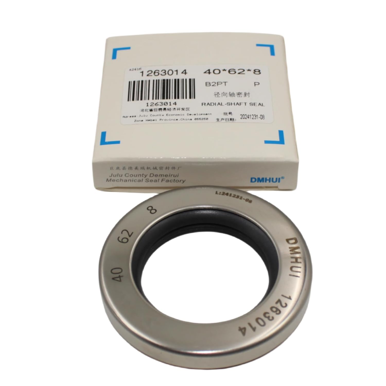 Shaft Seals Oil Seal 40 x 62 x 8 mm B2PT PTFE Double Lip, Stainless Steel High-Pressure Hydraulic Seals, for Industrial Pumps, Screw Air Compressor Rotary Shaft 40-62-8