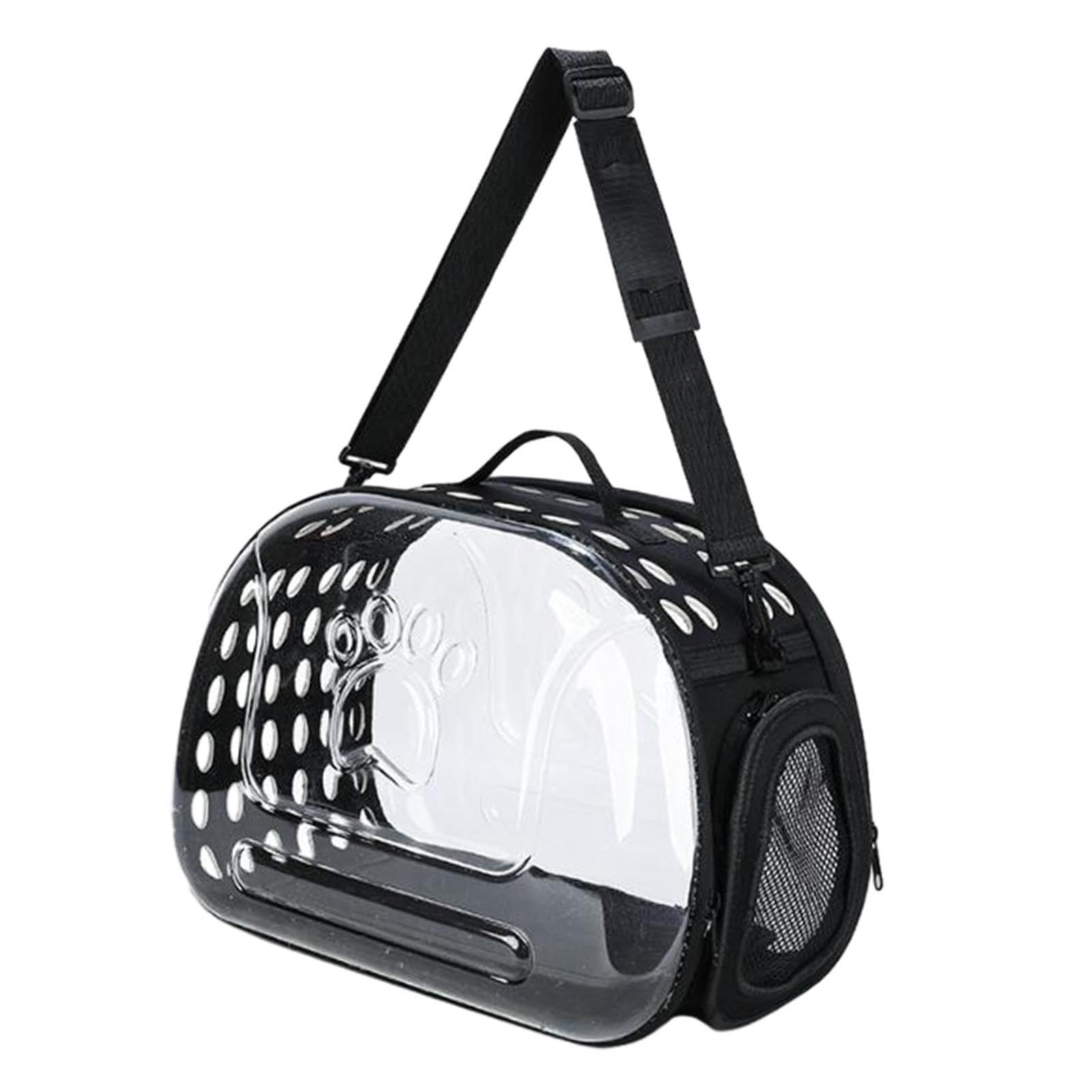 Transportín Transparente para Gatos con cómodo Acolchado, portátil y de Lados Suaves para Gatos y Cachorros, transportín Plegable Transparente para