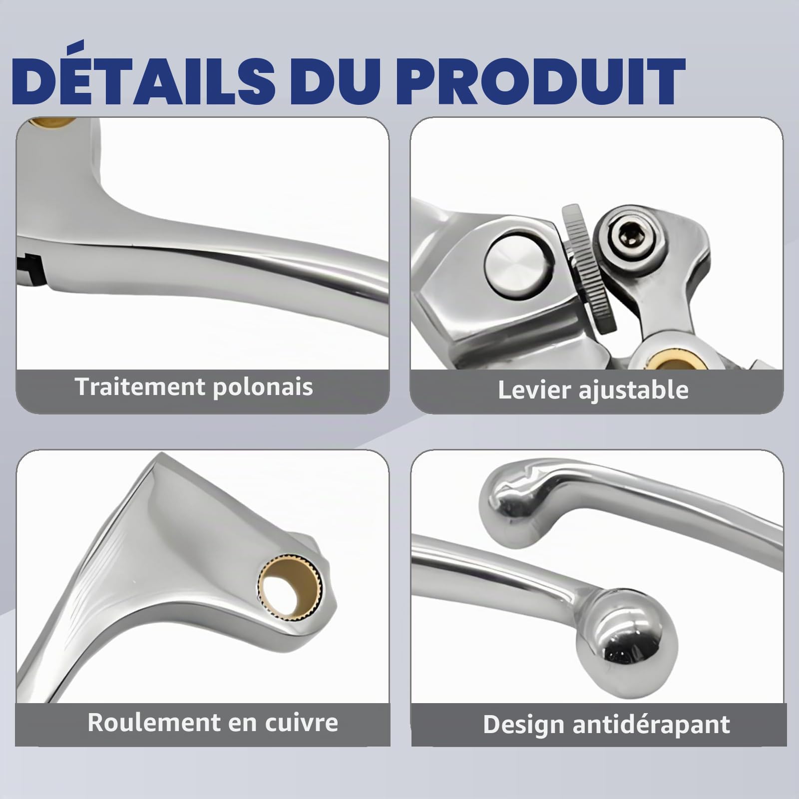 S SYUU Leviers de Frein et d'Embrayage Compatible avec Honda CBR 600 F1/F2/F3/F4/F4i 1987-2007 CBR 900 RR 1993-1999 CB 900 919 Hornet 2002-2006 CB 600 Hornet 1998-2006 Polished Silver